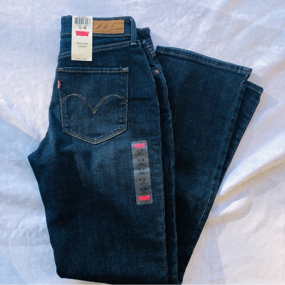 Levi's Women's Indigo straight leg Jeans 8 NWT - Picture 1 of 7